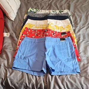 a.n.a Blue and Pink Twill Shorts